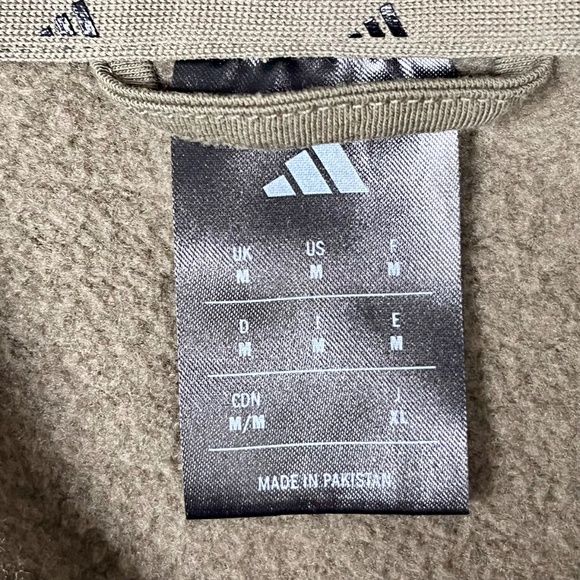 Adidas ESSENTIALS 3-STRIPES FLEECE HOODIE, Olive Stata / Black, Medium - Picture 7 of 13